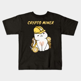 Crypto Miner Persian Cat Kids T-Shirt